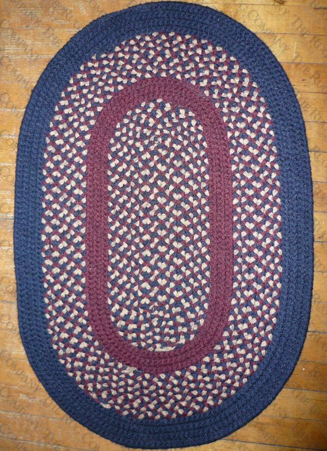 Calico Navy Blue (2'x3' oval)